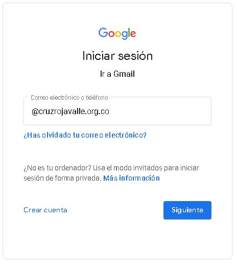 Gmail con Cruz Roja Valle